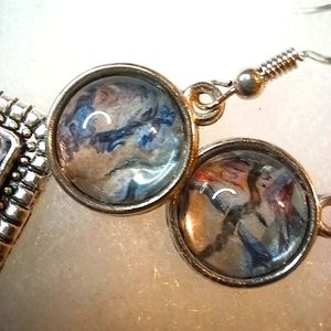 Bracelet Earring set silver blue